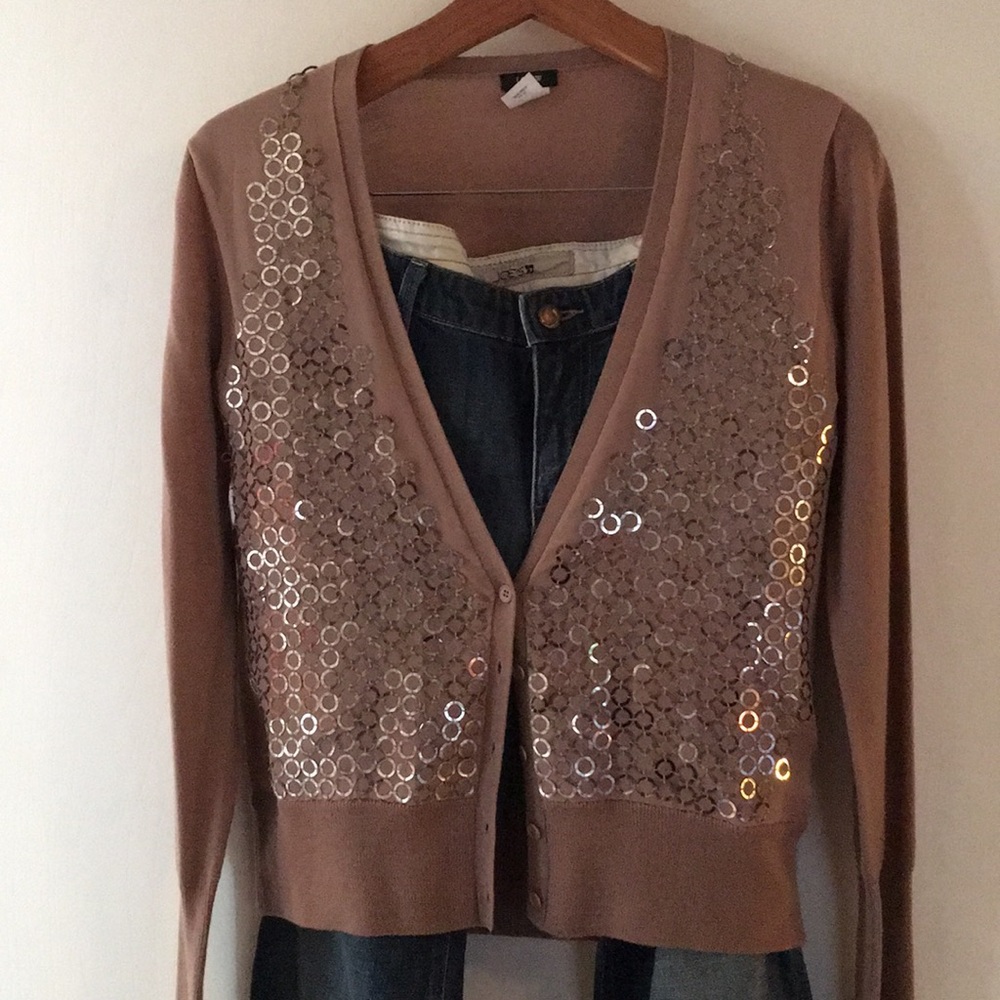JCrew metallic sweater